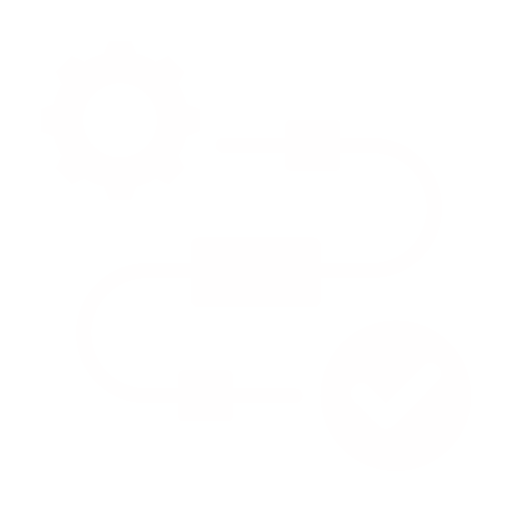 Icon of connected workflow nodes symbolizing continuous improvement and system evolution.